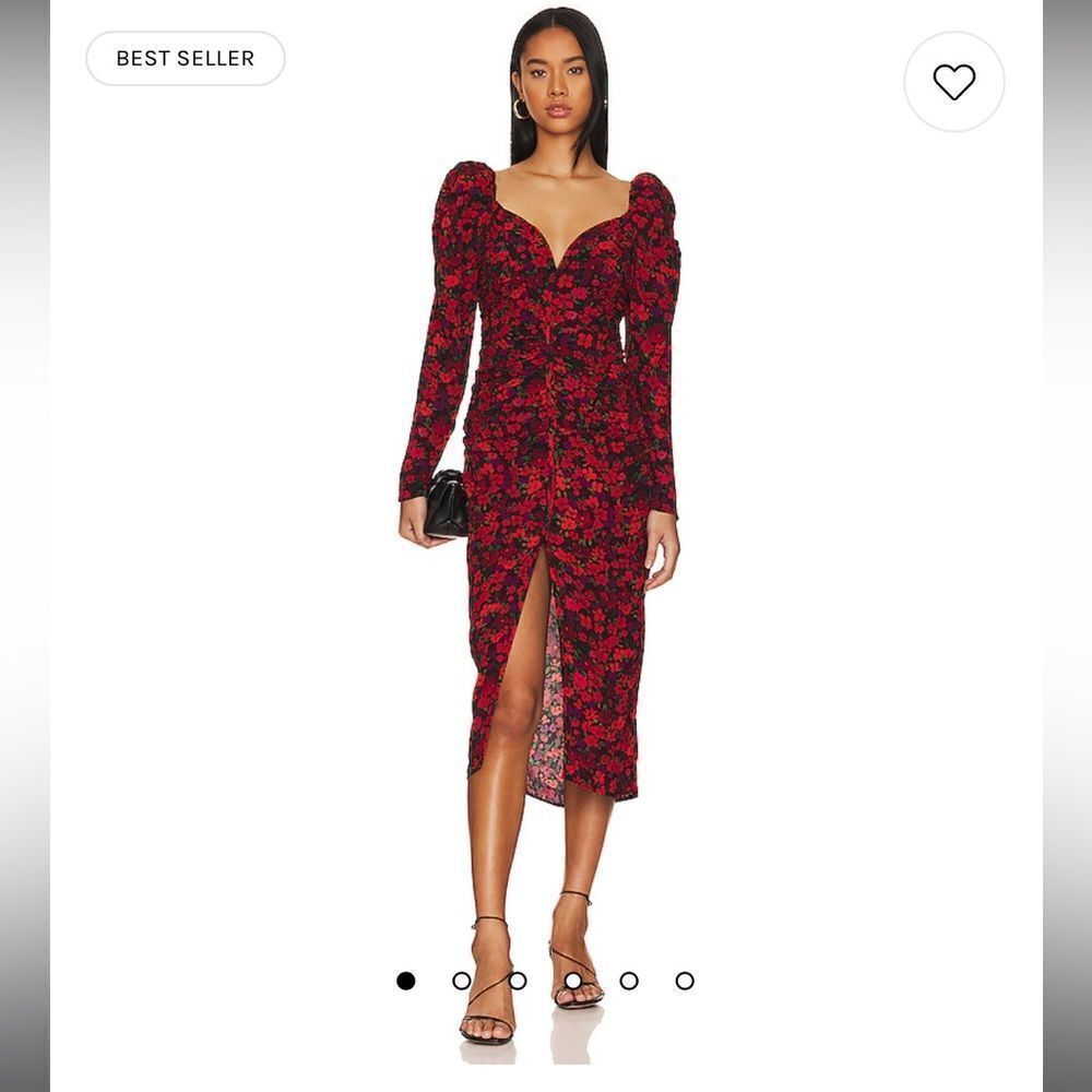 ASTR The Label Jamila Dress in Red Orange Multi